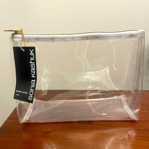 Sonia Kashuk Clear Square Clutch Makeup Bag TSA Compliant New